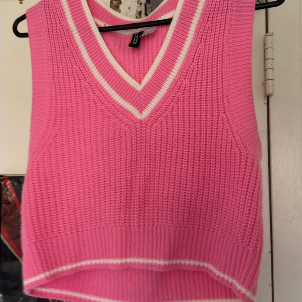 Cider Pink and White Knit Tank Top